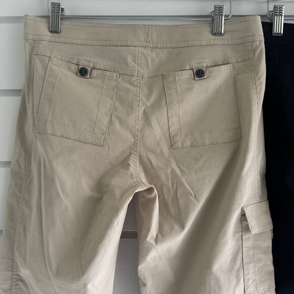 Prana Lot of 2 Women's Cargo Style Pants Black & Tan Size Medium Short - Picture 6 of 15